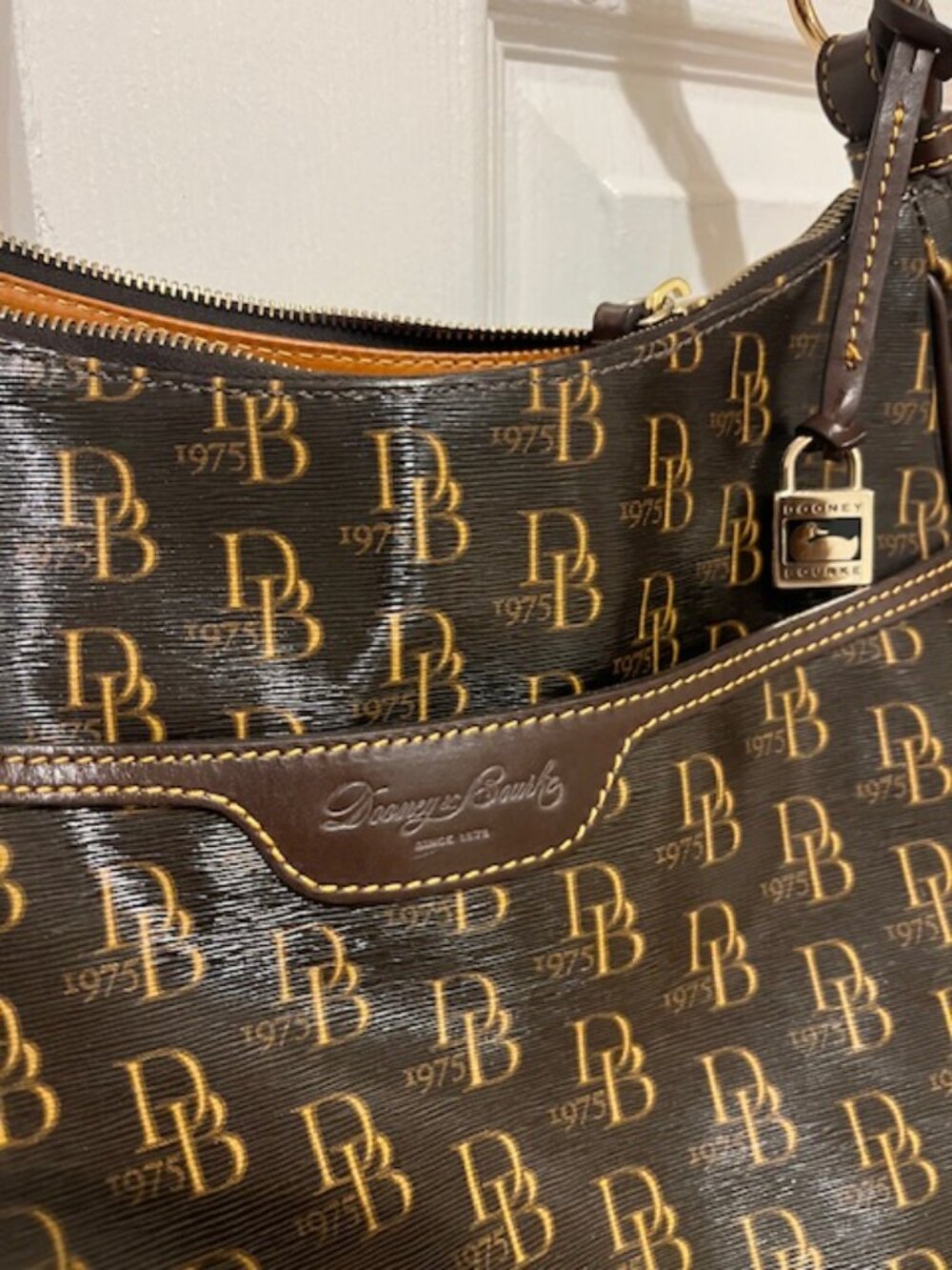 Dooney & Bourke 1975 Collection - Patent Leather Monogram Purse + Wallet Set - Picture 3 of 16